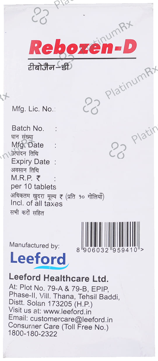 Rebozen D 10/20mg Tablet 10s