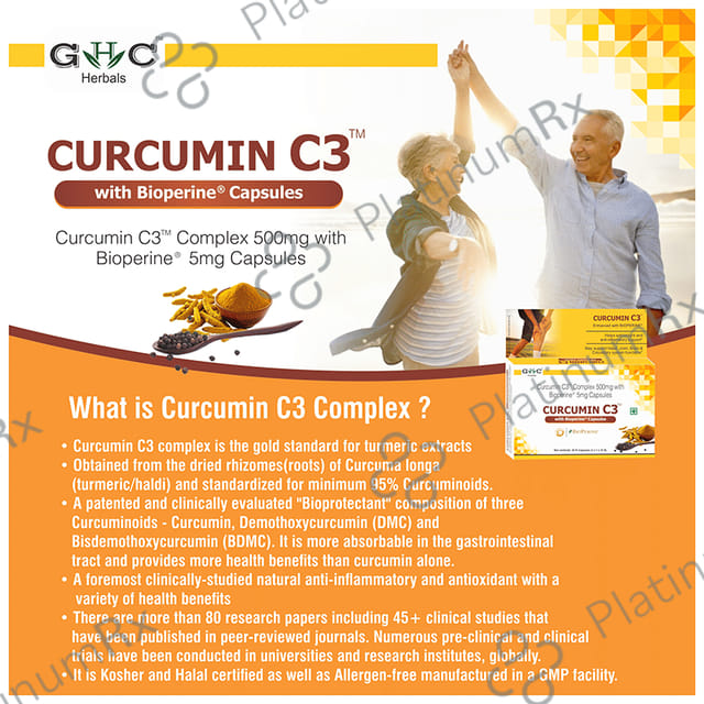 GHC Herbals Curcumin C3 with Bioperine Capsule 60 capsules