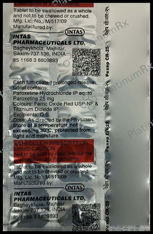 Pexep CR 25mg PR Tablet 15s