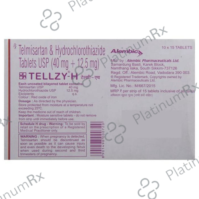 Tellzy H 12.5/40mg Tablet 15s