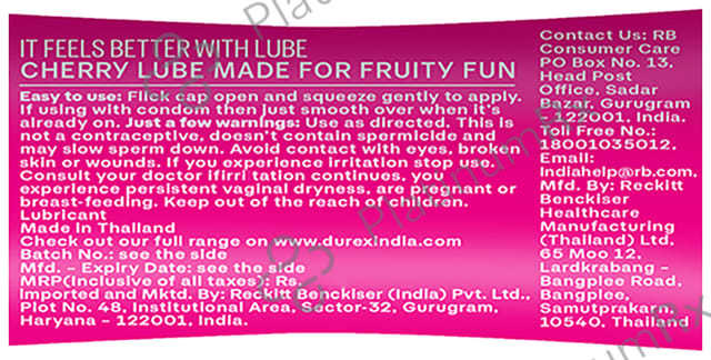 Durex Water Based Lube Cherry Gel 50ml