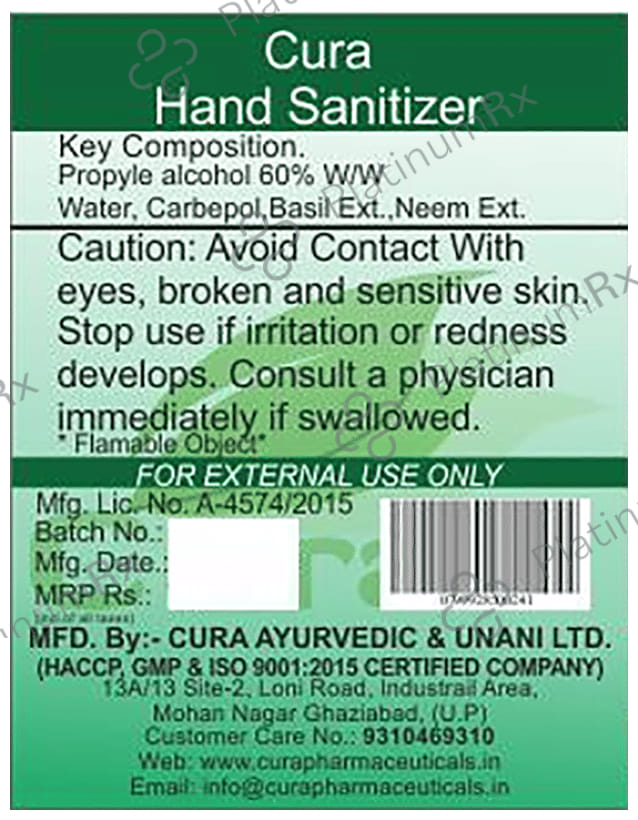 Cura Hand Sanitizer 200 ml