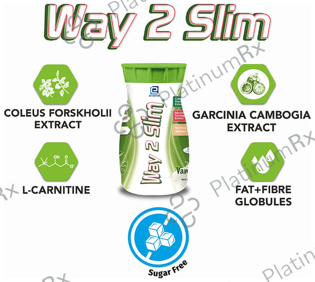 Evexia Way2Slim with Vitamins & Garcinia for Weight Management Vanilla Flavour Powder 500gm