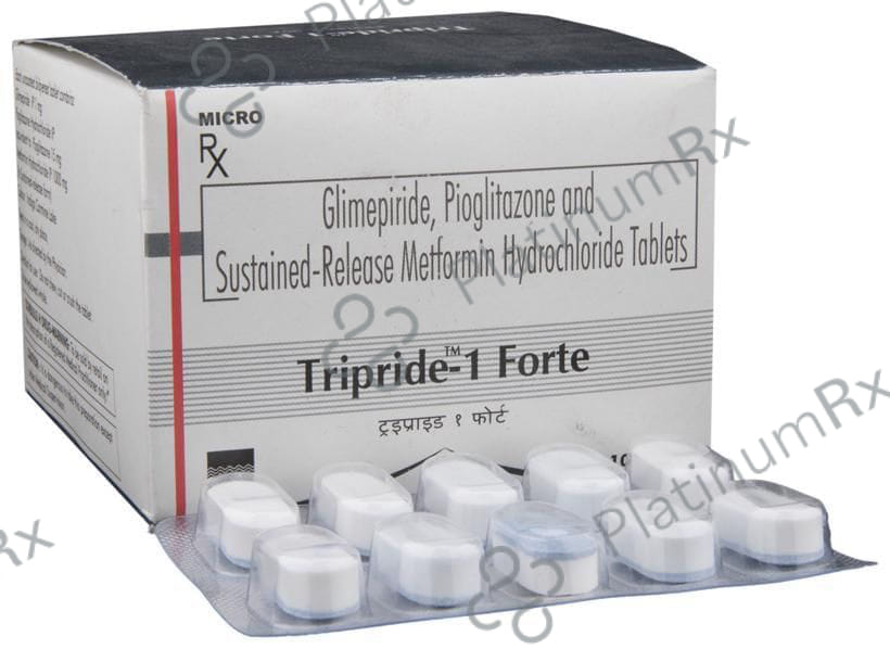 Tripride 1 Forte 1/1000/15mg Tablet SR 15s
