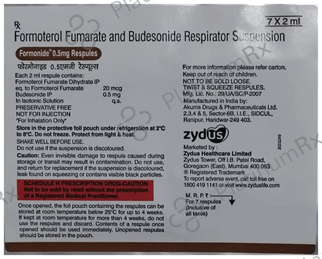 Formonide 0.5mg/20mcg Respule 7X2ml
