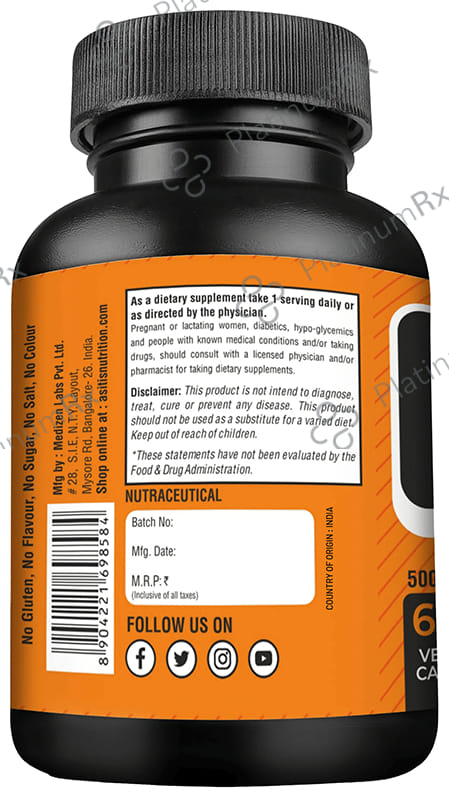 AS-IT-IS Nutrition Vitamin-C 500mg Vegicap