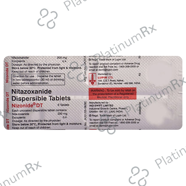 Nizonide 200mg Tablet DT