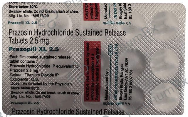 Prazopill XL 2.5mg Tablet SR 15s