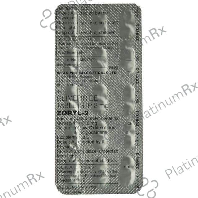 Zoryl 2mg Tablet 15s