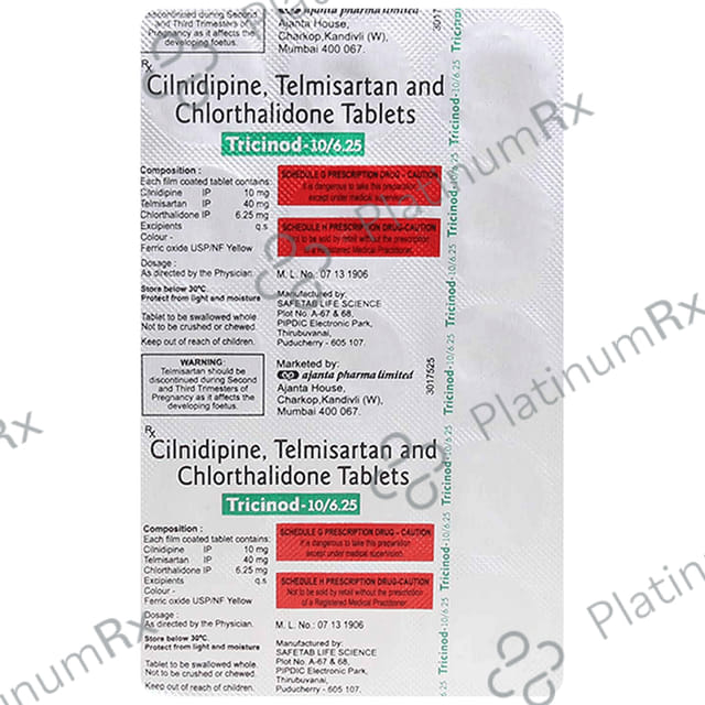 Tricinod 6.25/10/40mg Tablet 15s