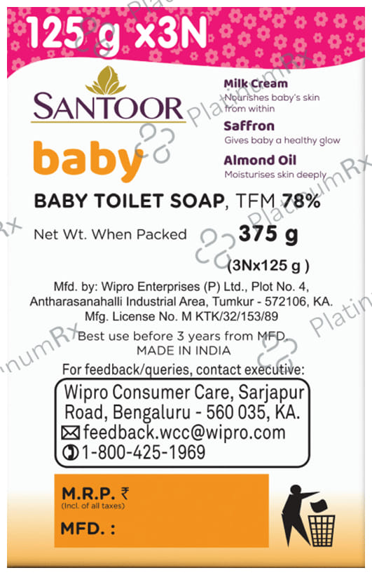 Santoor Baby Soap (125gm Each)