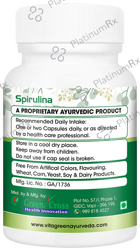 Vitagreen Spirulina 500mg Capsule