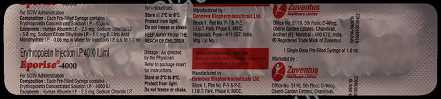 Eporise 4000 Injection