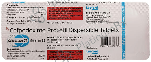 Cekoda 200mg Tablet DT 10s