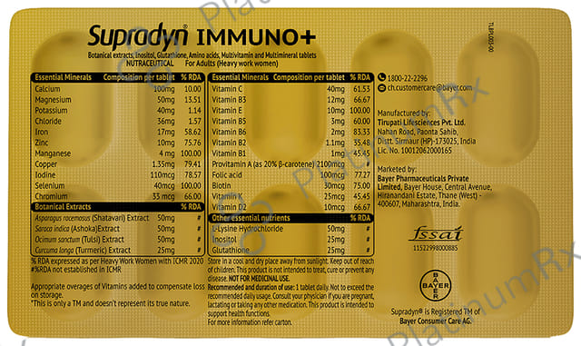 Supradyn Imuuno+ Turmeric & Tulsi Tablet 10s