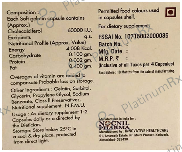 Calnervit D3 Softgel Capsule 4s