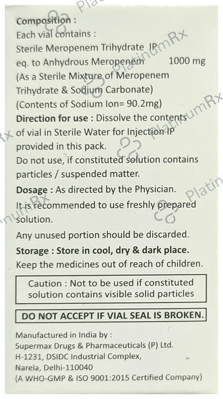 Merovaith 1000mg Injection 1s
