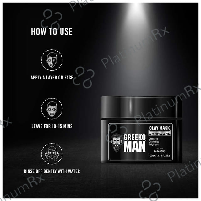Greeko Man Charcoal Clay Mask 100gm