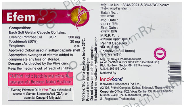 Efem 500/30mg Capsule 10s