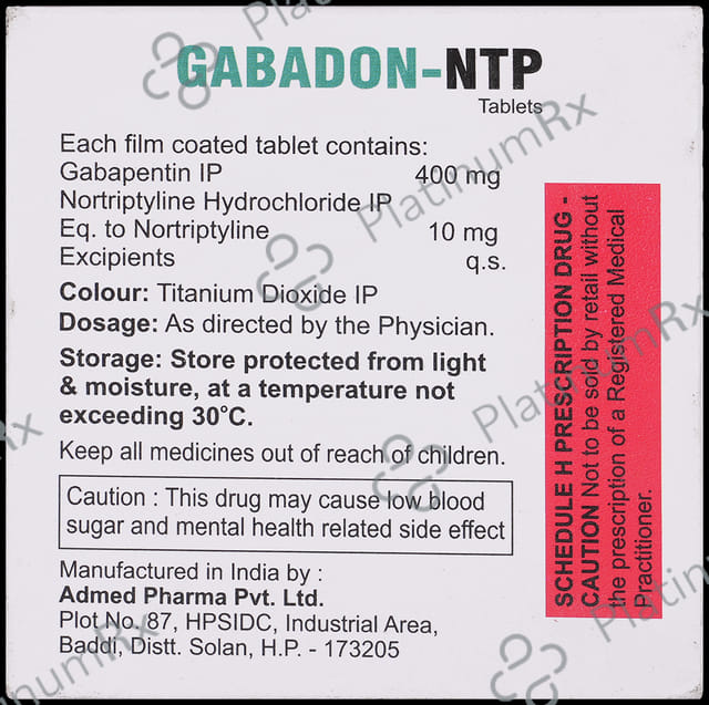 Gabadon-NTP 400mg/10mg Tablet