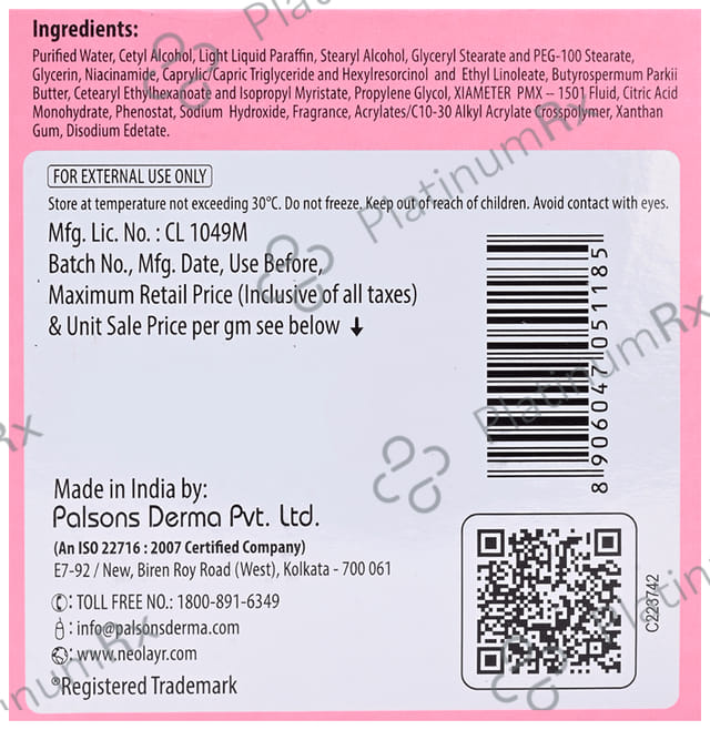 Neolayr Lite Lightening & Brightening Face Cream