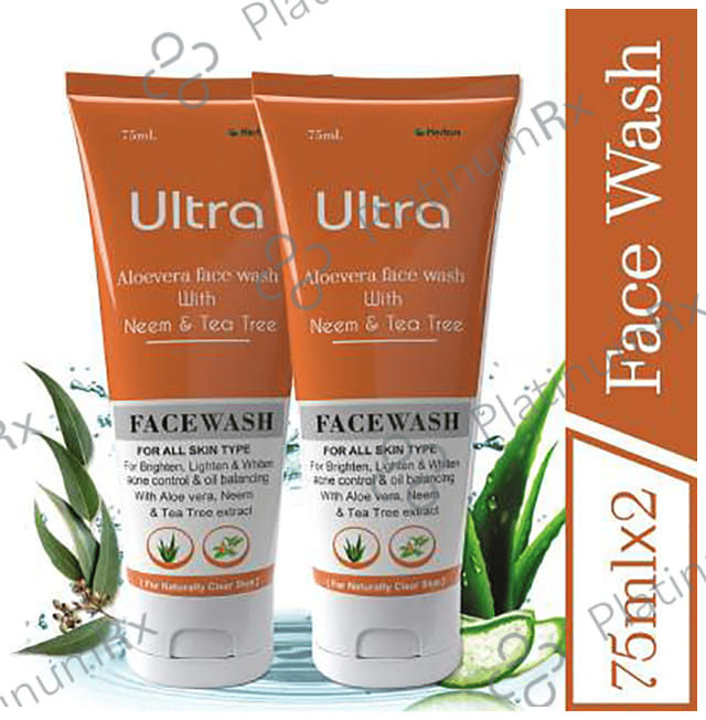 Ultra Aloevera Face Wash with Neem & Tea Tree (75ml Each)