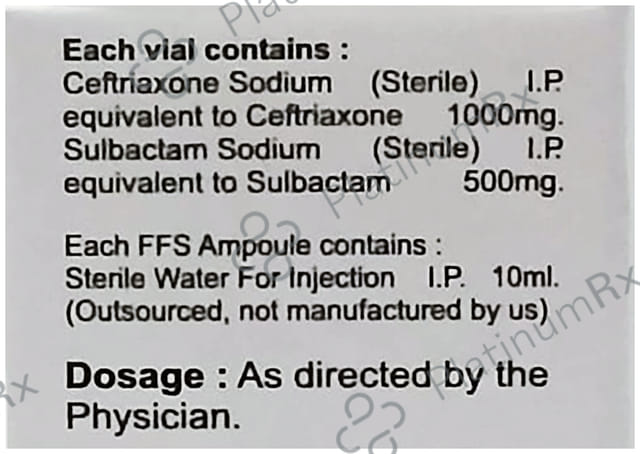Rokkxone SB 1000mg/500mg Injection