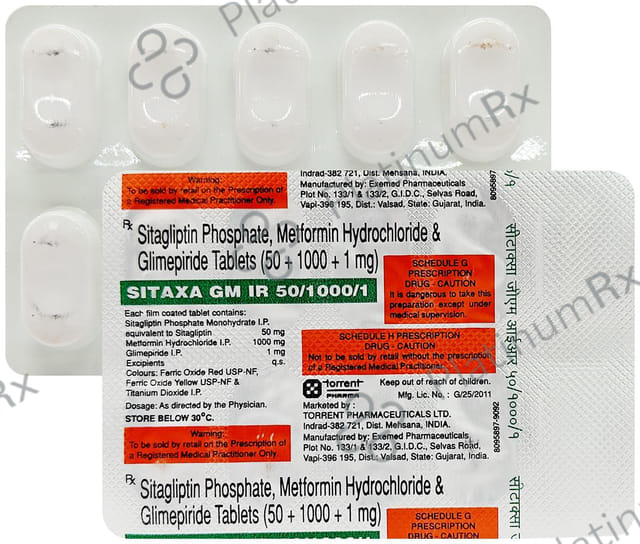 Sitaxa GM IR 50/1000/1mg Tablet 10s