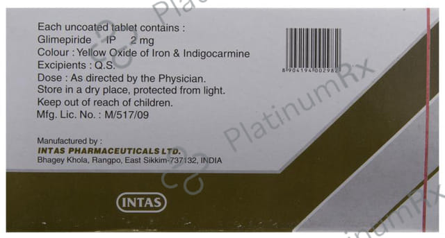 Zoryl 2mg Tablet 15s