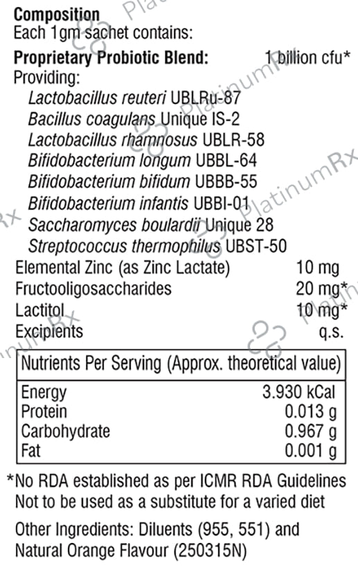 Velbiom Lactogut Kidz Sachet (1gm Each) Orange