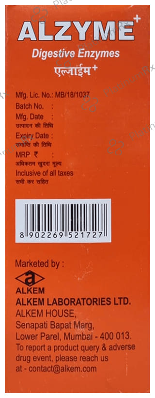 Alzyme + Orange Syrup 200ml