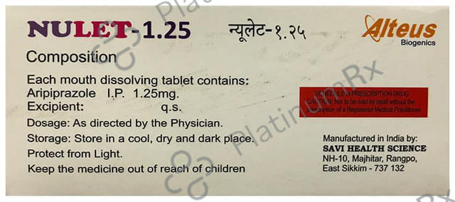 Nulet 1.25mg Tablet MD 10s