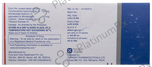 Torkast FX 120/10mg Tablet 10s