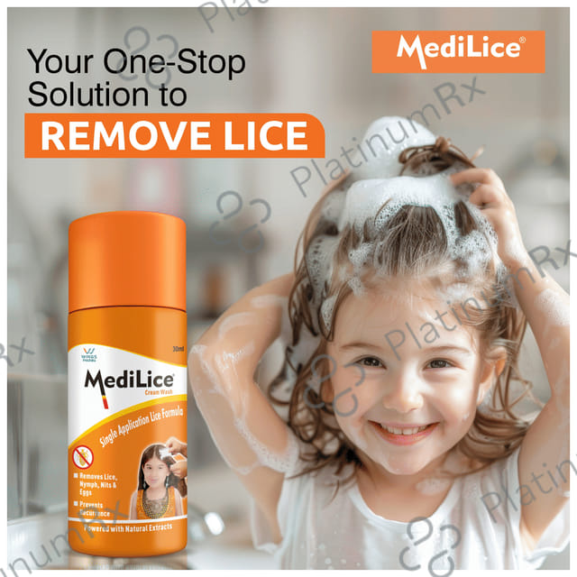 Medilice 1% Anti Lice Wash Cream 30gm