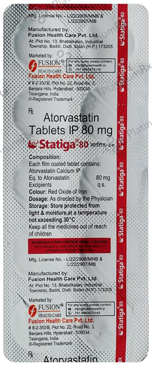Statiga 80mg Tablet 10s