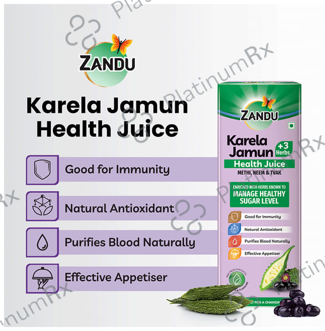 Zandu Karela Jamun +3 Herbs Health Juice