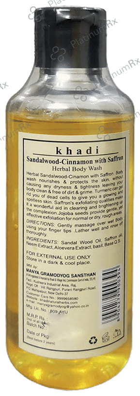 Khadi Natural Herbs Herbal Body Wash Sandalwood-Saffron Paraben & Sulphate Free