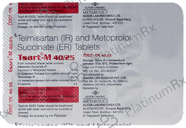 Tsart M 25/40mg Tablet IR 10s