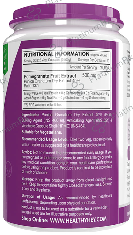 HealthyHey Pomegranate Fruit Extract Vegetable Capsule