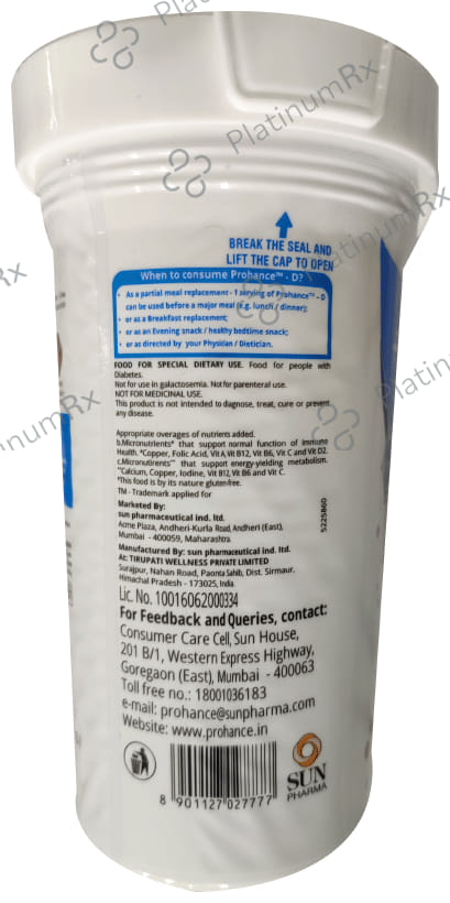 Prohance D Nutritional Supplement Chocolate Flavour Powder 400gm