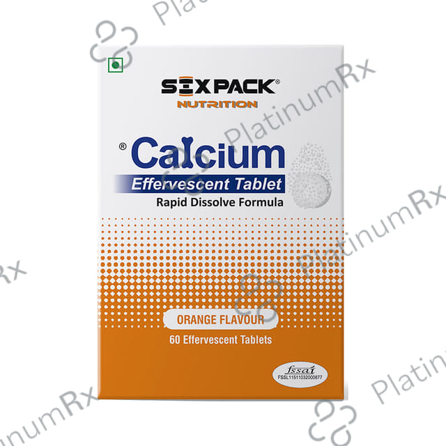 Sixpack Nutrition Calcium Orange Flavour Effervescent Tablet 60s