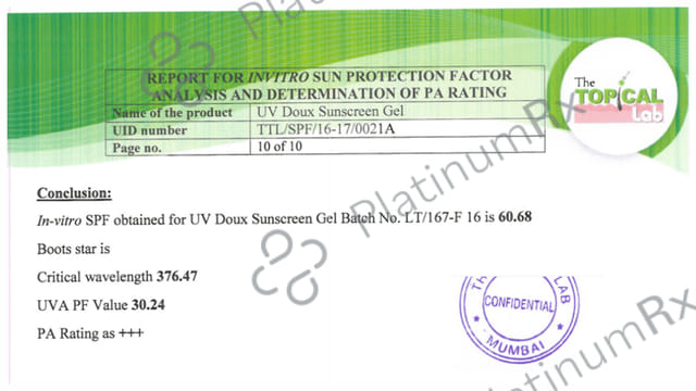 UV Doux Silicone Sunscreen SPF 50 Gel 75gm