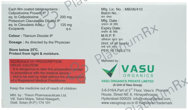 Vopaxa CV 200/125mg Tablet 10s