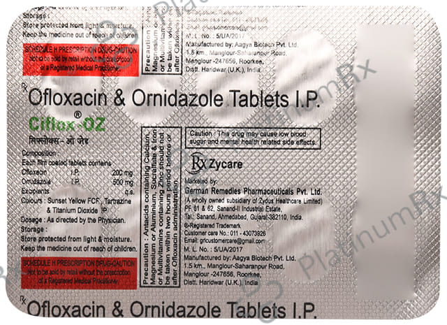 Ciflox OZ 200/500mg Tablet 10s