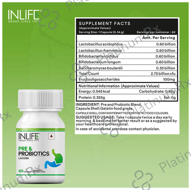 Inlife Pre and Probiotics for Gut Health - Capsule