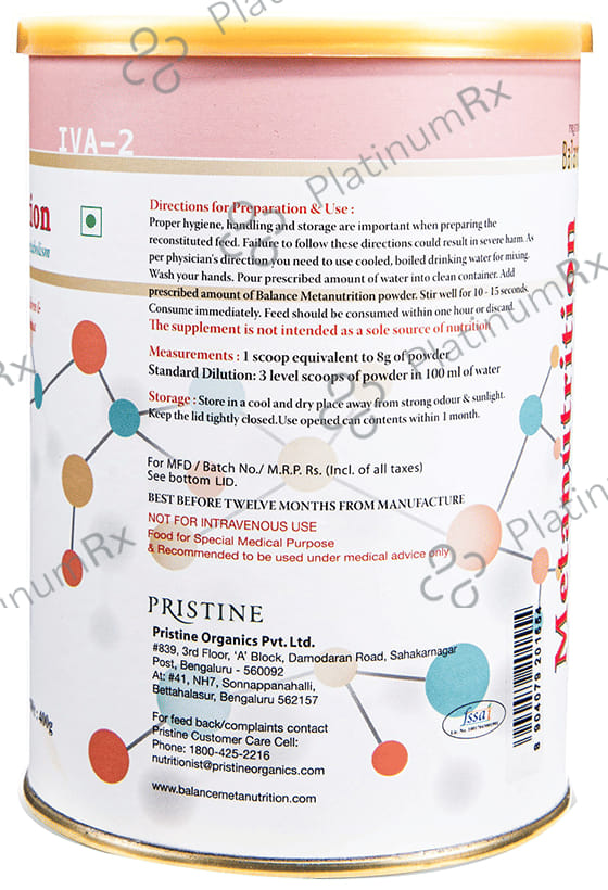 Pristine Balance Metanutrition IVA 2 (3 Years & Above) Powder Chocolate
