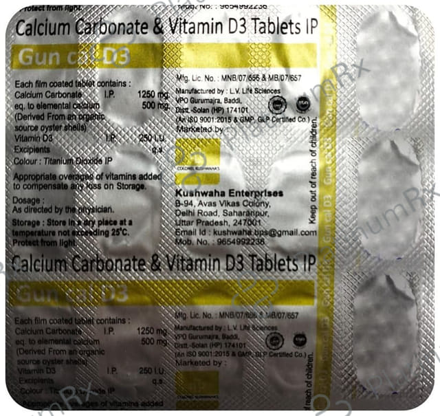 Kushwaha Enterprises Gun Cal D3 Tablet 15s