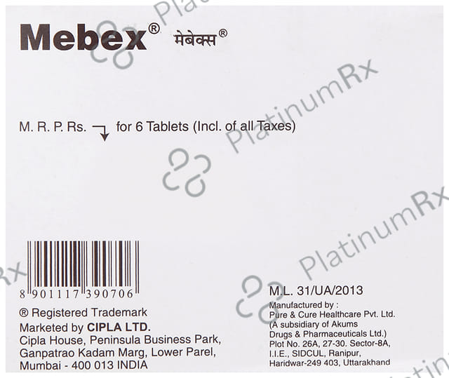 Mebex 100mg Tablet 6s