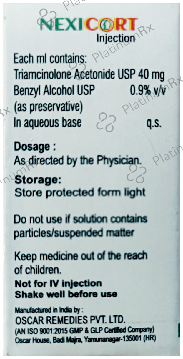 Nexicort 40mg Injection 1ml