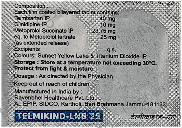 Telmikind LNB 10/25/40mg Tablet ER 10s